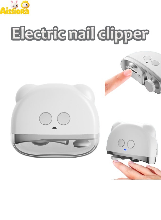 Aissiora Electric Nail Clippers Automatic Nail Clippers for Kids  elecctric nail trimmer Electric nail clippers with light Polished Nail  Trim and grind 2-in-1 360 ° rotating blade Three speed adjustable - Image 1